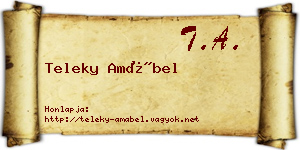 Teleky Amábel névjegykártya